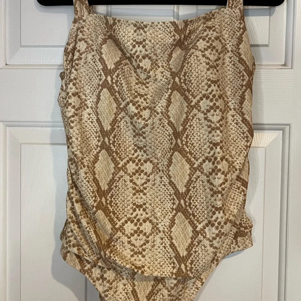 Kona Sol Snakeskin Print One Piece Swimsuit